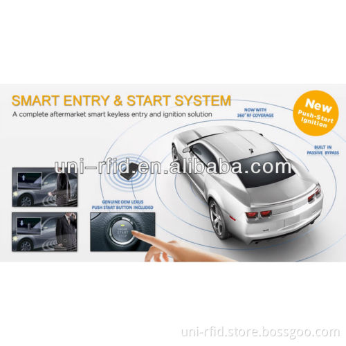 Latest technology smart car alarm- passive keyless entry with Engine push start button /remote start